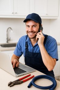 Home service contractor on the job