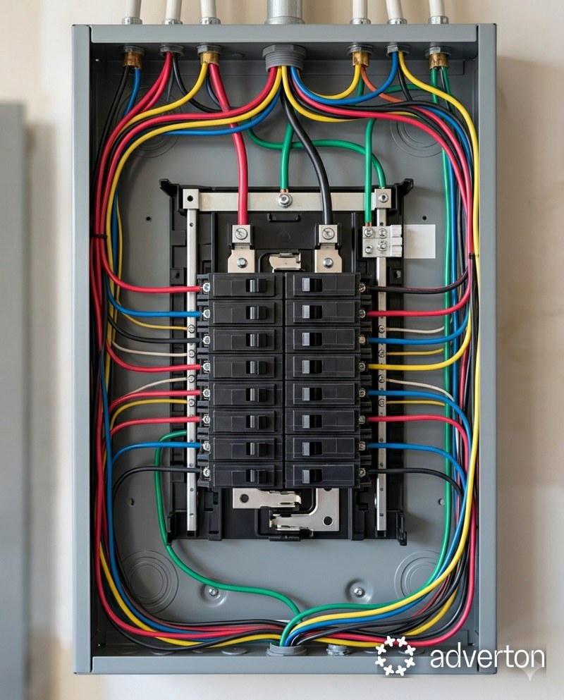 Electrical contractor at work