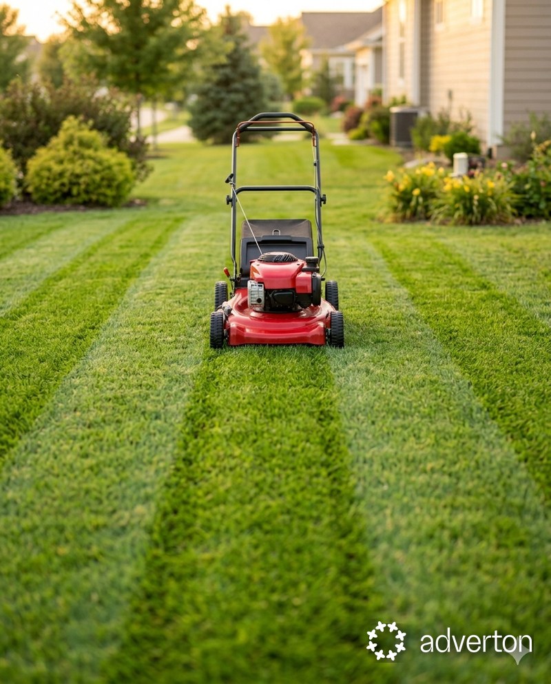 Landscaping contractor at work
